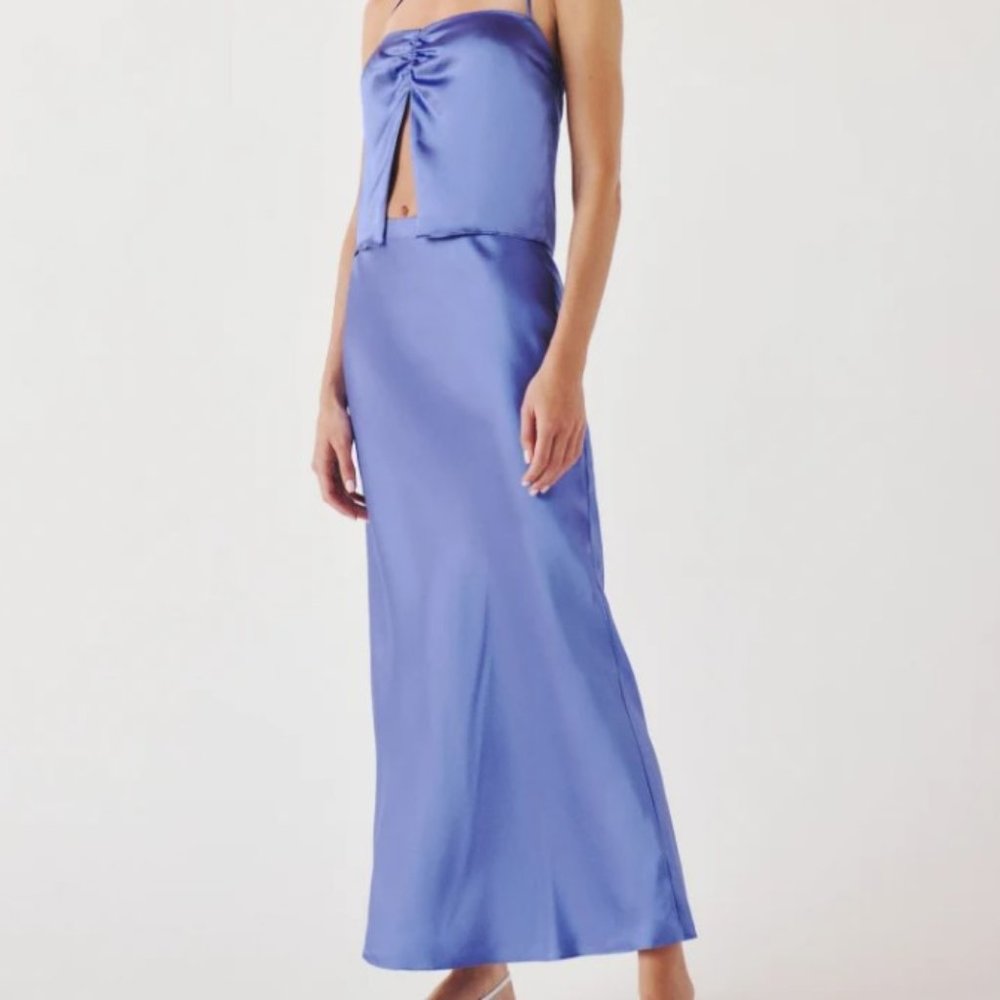 Reformation Beba Silk Two Piece + Jacaranda